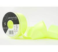 Berisfords Ruban de satin double-face en polyester 35 mm, Jaune fluo