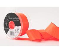 Berisfords Ruban de satin double-face en polyester 35 mm, Orange fluo