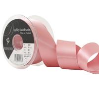 Berisfords Ruban de satin double-face en polyester 35 mm, Rose dragée