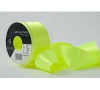 Berisfords Ruban de Satin Double-Face en Polyester 50 mm, Jaune Fluo