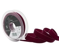 Berisfords Ruban de velours, Bordeaux, 5 m,16 mm largeur
