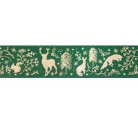 Berisfords Ruban en polyester, forêt/or, 25 mm x 20 m