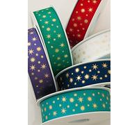 Berisfords Ruban en polyester, jade/or, 25 mm x 20 m