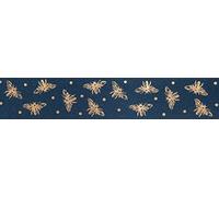 Berisfords Ruban polyester bleu marine/doré 15 mm x 20 m