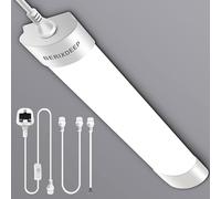 BERIXDEEP 150cm Plafonnier LED avec Interrupteur 150cm, Réglable CCT Neon LED Garage (3000K-6500 K) avec 3m Cable pour Garage, Applique, Etabli, Buanderie, Carports, 45W