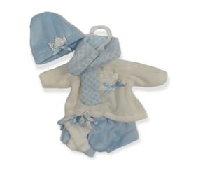 Berjuan Ensemble Blanc et Bleu avec Bonnet, écharpe et Accessoires