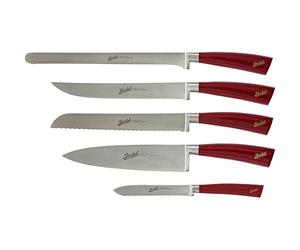 Berkel Elegance Chef KEL5CS00SRBGB Lot de 5 couteaux en acier inoxydable Rouge