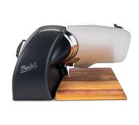 Berkel Home Line 200 Plus Trancheuse électrique, avec lame de 195 mm, avec planche en bois de chêne faite à la main Noir mat