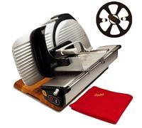 Berkel Home Line 250 Plus Trancheuse à charcuterie, noire, avec planche à découper 100 % faite main
