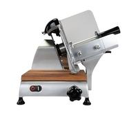 Berkel Red Line 250 trancheuse grise avec étagère supplémentaire insérée en vieux bois de tonneau