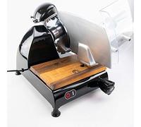 Berkel Red Line 250 | Trancheuse professionnelle originale avec un diamètre de couteau de 250 mm | noir | avec broyeur intégré | + planche à découper faite à la main | Prix de vente: 1108 €