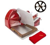 Berkel Trancheuse Home Line 200 Plus, rouge, avec planche d'insertion Berkel - Trancheuse de cuisine avec ramasse-couteaux et planche d'insertion d'origine de Berkel en frêne - Offre spéciale