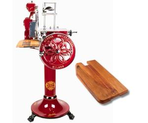 Berkel Volano B114 Machine à charcuterie avec pied et planche à découper 100 % faite main Rouge