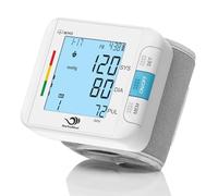 BerkeMed Tensiometre Poignet, pour la surveillance de la tension et fréquence cardiaque à domicile.Brassard ajustable 22-32cm, LED Écran Rétroéclairé, 2x99 Mémoire（Blanc）