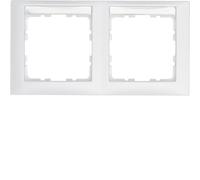 Hager S1 - Cadre 2 postes horizontal mat blanc polaire