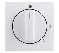 Berker 1096898900 Pièce centrale avec bouton rotatif pour interrupteur à 3 niveaux, S.1, blanc polaire brillant