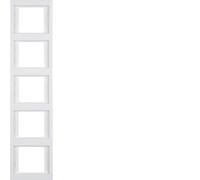 Berker 13537009 Cadre 5fach Perpendiculaire K.1 Polaire Blanc/Brillant