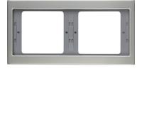 Berker 13637004 Cadre 2fach Horizontal, K.5 , Acier Inox, Métal Givré