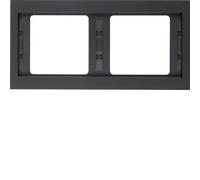 Hager K1 - Cadre 2 postes horizontal Anthracite