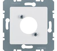 Berker 141209 Plaque Centrale Pour Connecteurs XLR Ronds Série D Blanc Poli.