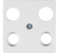 Berker 148309 Plaque Centrale pour Boîtier Antenne 4Loch Blanc Polaire, Brillant