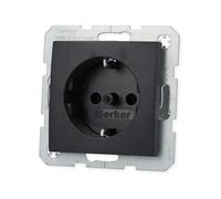 Berker 41431606 Steckdose SCHUKO B.1/B.3/B.7 Glas anthrazit, matt