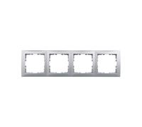 Cadre quadruple Berker B. carré aluminium 5310148994