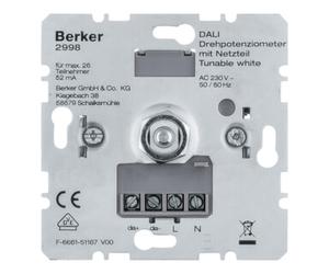 berker Berker Potentiomètre rotatif DALI réglable blanc avec alimentation 2998 Quantité:1