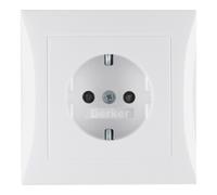 berker Berker Prise SCHUKO pws/gl avec plaque de recouvrement 47228989 Quantité:1