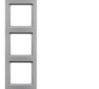 Berker Q.3 Plaque 3 postes alu velours laqué 10136094