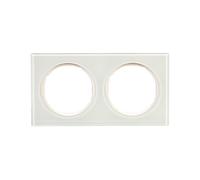 HAGER R.3 CADRE R3 2 ÉLÉMENTS CRISTAL BLANC POLAIRE