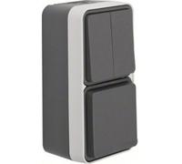 Berker Schalter/Steckdosen Kombination Aufputz W.1 gris, gris 47903515