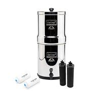 Berkey Royal Filtre à eau complet avec 2 purificateurs noirs avec 2 filtres à fluorure PF-2 Système de filtration en acier inoxydable