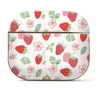 Berkin Arts Compatible avec AirPods 3 Génération Etui Coque Rigide en Or Rose avec Porte-clés Surréalisme Pop Fraise