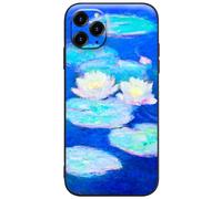 Berkin Arts Compatible avec Coque iPhone 11 Pro Max en Silicone avec Protecteur d'écran Impressionnisme Colorful Impasto Brush (Claude Monet-Nymphéas)
