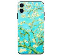 Berkin Arts Compatible avec Coque iPhone 12 en Silicone avec Protecteur d'écran Fleur Post-impressionniste (Vincent Van Gogh-Amandier en Fleurs)