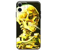 Berkin Arts Compatible avec Coque iPhone 12 en Silicone avec Protecteur d'écran Post-Impressionisme (Vincent Van Gogh-Crâne de Squelette)