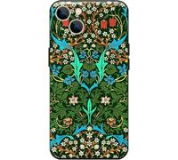 Berkin Arts Compatible avec Coque iPhone 15 en Silicone avec Protecteur d'écran Motif Art Nouveau décoratif (William Morris-Prunellier)
