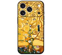 Berkin Arts Compatible avec iPhone 17 Pro Max Coque Étui en Silicone avec Protection Écran Fleurissement Esthétique Fantaisiste Kaki (l'arbre de Vie par Gustav Klimt)
