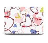 Berkin Arts Compatible avec MacBook Pro 13 Pouces Art Coque, 2022, 2021, 2020-2016 Modèle: A2289/A2251/A2338 M1 avec Couvercle de Clavier & Protecteur d'écran Art naïf Motifs Pop Symbole des Coeurs