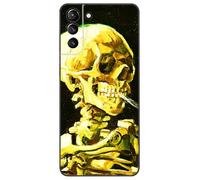 Berkin Arts Compatible avec Samsung Galaxy S21 /S30 G991 5G Coque Premium Silicone Post-impressionnisme (Vincent Van Gogh-Crâne de Squelette fumant Une Cigarette)
