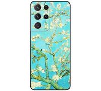 Berkin Arts Compatible avec Samsung Galaxy S21 Ultra 5G/ S30 Ultra/G998 Coque Premium Silicone Fleur Post-impressionnisme (Vincent Van Gogh-Amandier en Fleurs)