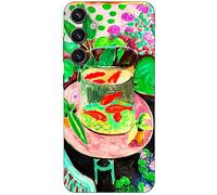 Berkin Arts Compatible avec Samsung Galaxy S24+ 5G Coque Silicone Koi Fish Water Lily Botanique (Henri Matisse-Poisson Rouge)