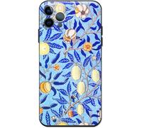 Berkin Arts Compatible Coque iPhone 15 Pro en Silicone avec Protecteur d'écran Botanique Art Nouveau Folklorique (William Morris-Fleur de Grenadier)