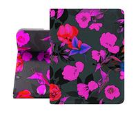 Berkin Arts Coque pour iPad Mini 4ème/5ème Génération Coque (7.9 Pouce) 2019 2015 Étui de Protection en Cuir Premium Art Motif Floral néon Motif de Fleurs Sombres