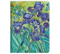 Berkin Arts Coque pour iPad Pro 13 Pouces M4 (2024) A2836/A2837/A3006 Étui portefeuille en cuir de qualité supérieure Motif floral iris vif - Résistant aux chocs et léger (irises par Vincent Van Gogh)