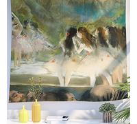 Berkin Arts Tapisserie décorative pour tenture murale en tissu polyester de qualité supérieure Portrait de fille Cadeau 130 x 150 CM(Edgar Degas - Ballet à l'Opéra de Paris)