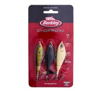 Berkley Choppo Lot de 3 leurres de pêche en Surface, Couleurs Assorties, hélice améliorée pour Un Maximum de Perturbation, équipé d'un hameçon Fusion19 Tranchant, Taille 90, 9 cm