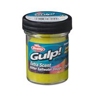 Berkley Gulp! Appât de pêche en pâte pour Eau salée | Pâte Souple à Dispersion extrême des odeurs | Leurre de pêche en mer Multi-espèces | Formule | 65 g | Jaune Soleil Paillettes argentées