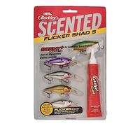 Berkley Lot de 5 leurres de pêche parfumés Flicker Shad Baitfish - Assortis - 7 cm - Taille - Profil et Profondeur de plongée - Imitation véritable Shad - avec Crochet Fusion19